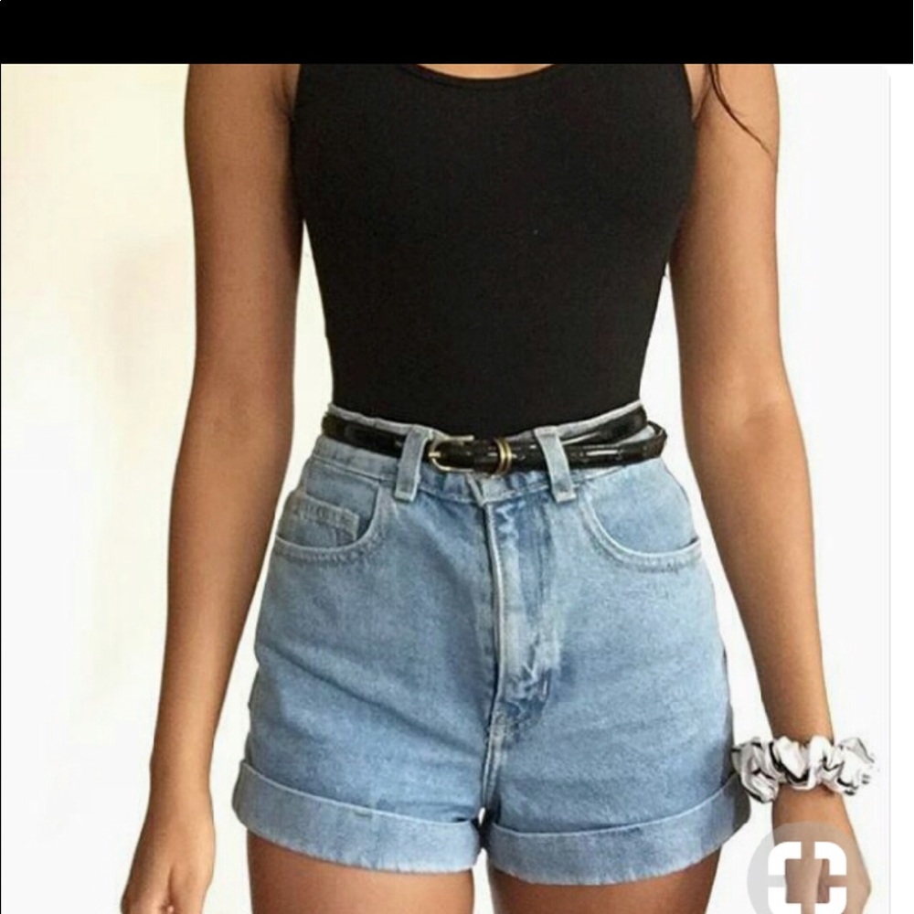 High waisted American apparel denim shorts
